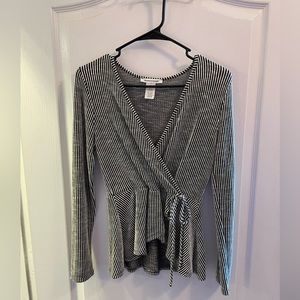 Black & White Striped Long sleeve Shirt